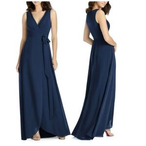 NWT Jenny Packham Bridesmaid Wrap Gown Midnight Blue